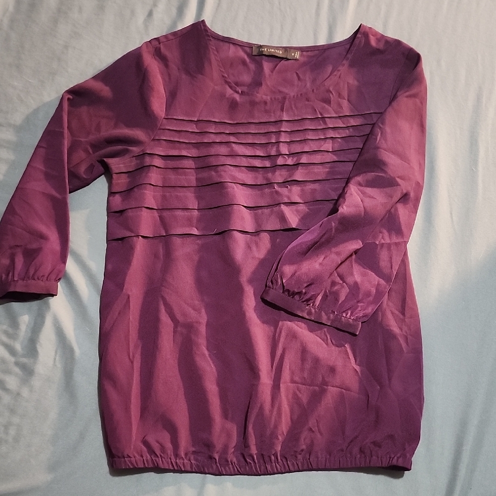 The Limited Women's Plum Blouse with Pleated Front